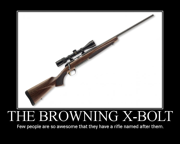 Yes, that is a real rifle. No, Browning did not have to pay me royalties for the use of my name. Bleh.